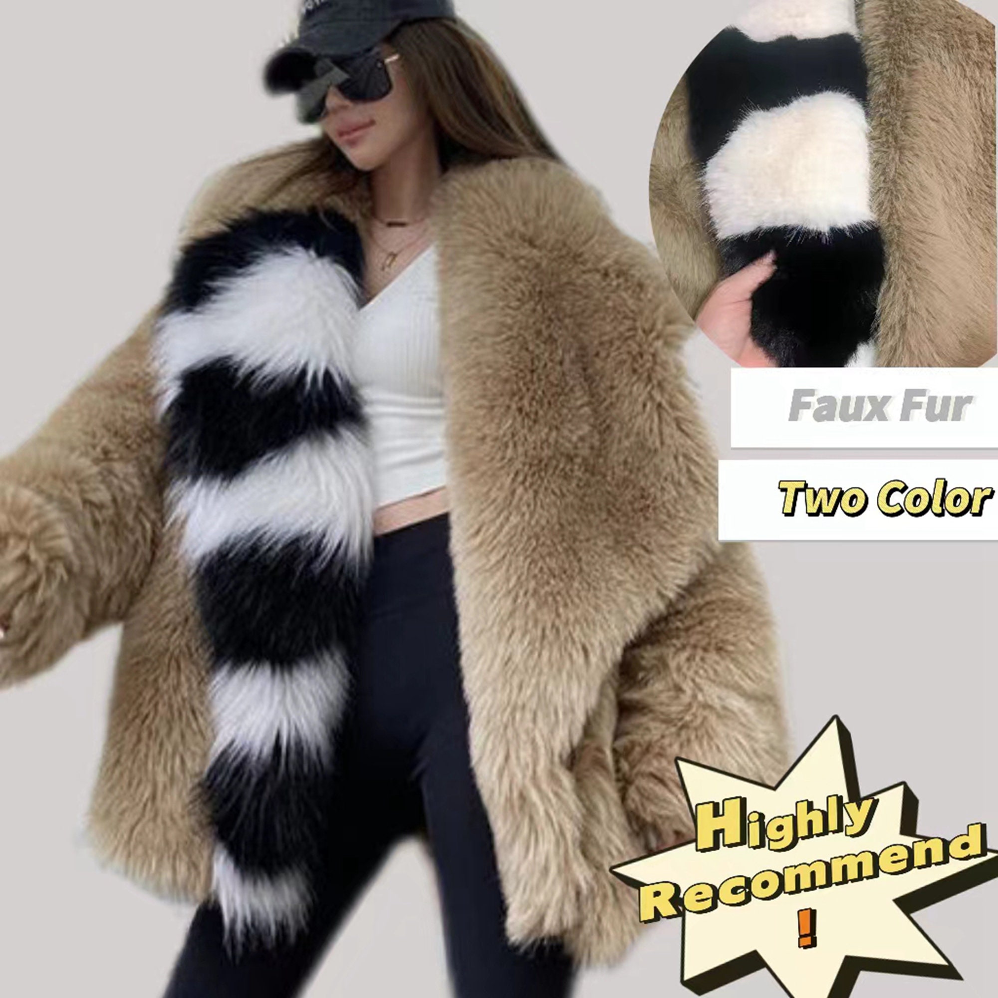 Huge faux fur best sale coat