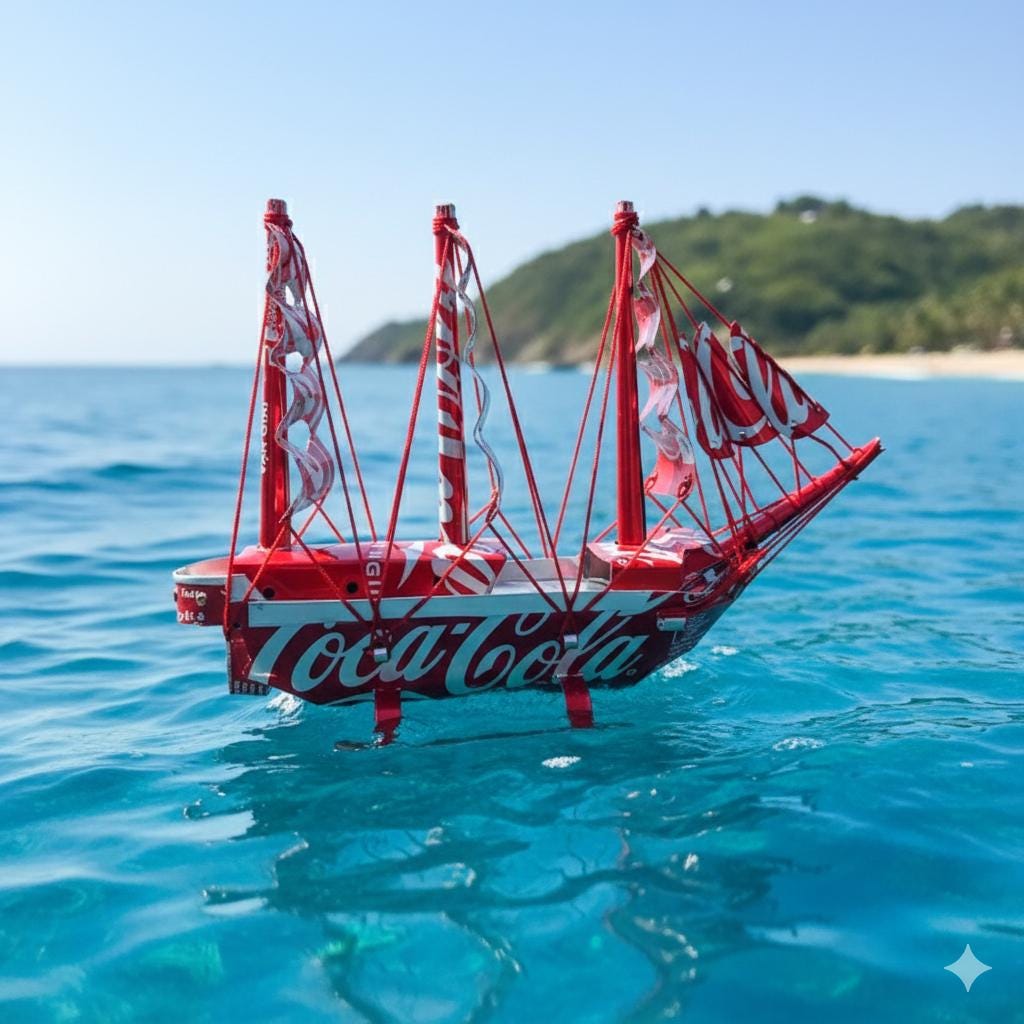 Handmade Diet Coke/coke/coca-cola Tall Ship Model | Unique