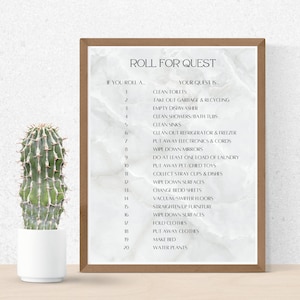 Imprimable : Rouleau pour Quest Chore Sheet | Imprimer Téléchargement numérique | Donjons et Dragons Enfants Adultes D20 Feuille de corvée