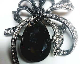 Florale diamante Mid-Century Brosche