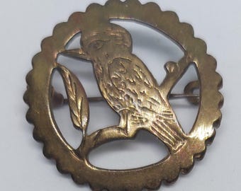 Vintage gold-gefüllte Kookaburra Brosche