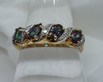 Eleganter Topas-Moissanit-Ring