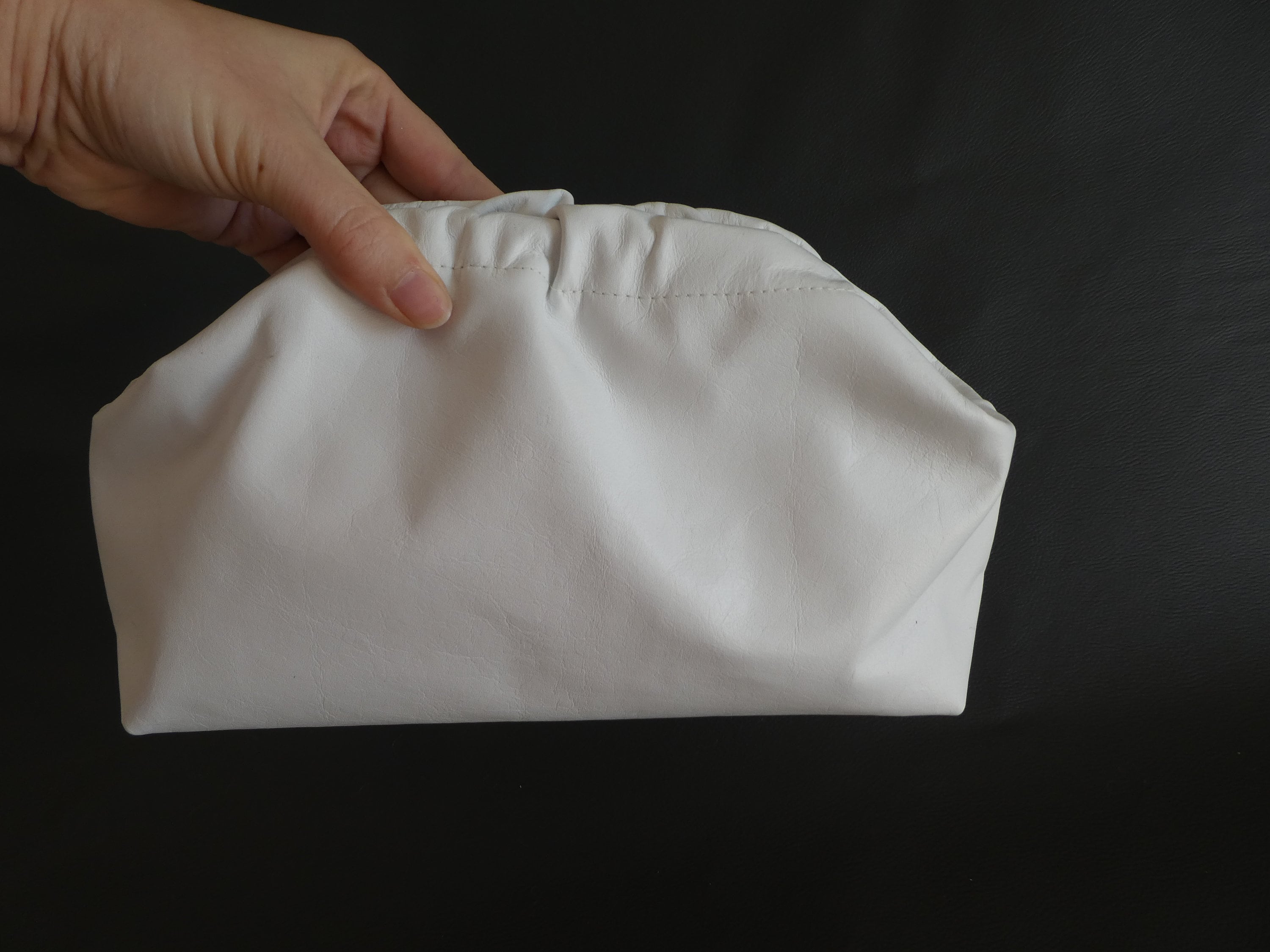 Cloud Nine Elegance: White Leather Wedding Clutch - Bridal Purse Bag & Bridesmaid Handbag