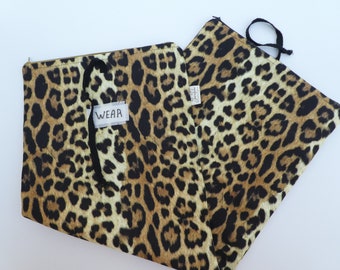 Leopard print Travel laundry bag for woman, Wash and wear lingerie bags for ladies, Underwear travel bag, Gift idea for her