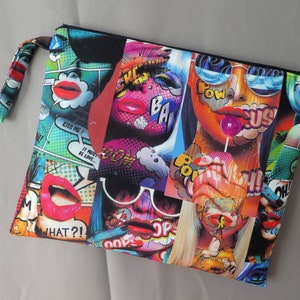 Pop Art personalisierte große nasse Bikinitasche, Brautjungfern Geschenkidee, Wasserfeste Dessous Wäschetasche, Wasserdichte StrandBadetasche