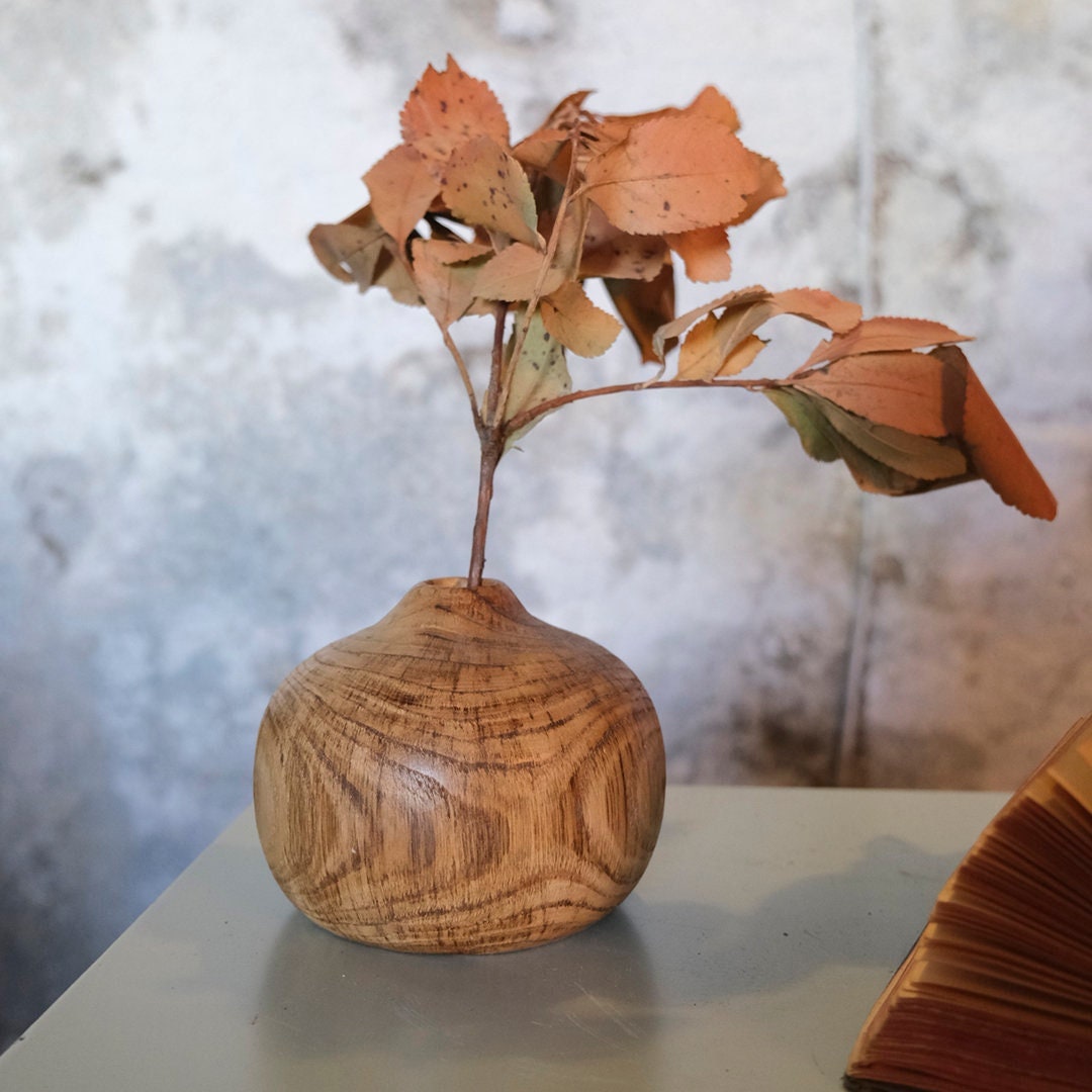 Antique Oak Tree Vase Wooden Vase Vintage Wooden Vase Etsy