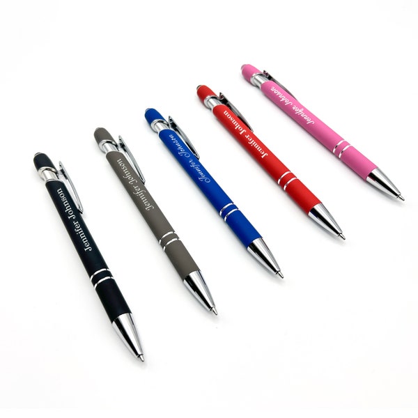 Rubber Business Profile Pen Engraved Teacher Gift Pencil Unique Customized Metal Stylus Pen Nurse Ballpoint Name Pen Customised Advertising