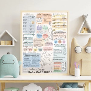 ULTIMATE Newborn Baby Care Guide Digital / Printable - Pop of Color / Postpartum & Neugeborenen Baby Care Guide Infografiken