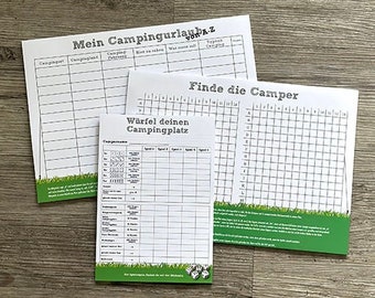 Camper Spiele-Set | Spielblock | Camping | Spiele Camping | Camping Geschenk | Camper Geschenk