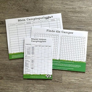 Camper Spiele-Set | Spielblock | Camping | Spiele Camping | Camping Geschenk | Camper Geschenk