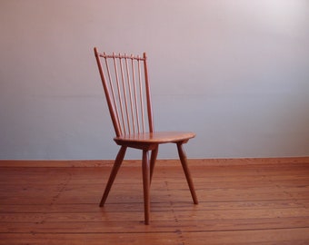 Seltener Stuhl von Albert Haberer für Hermann Fleiner, 1950er Design, Kirschholz