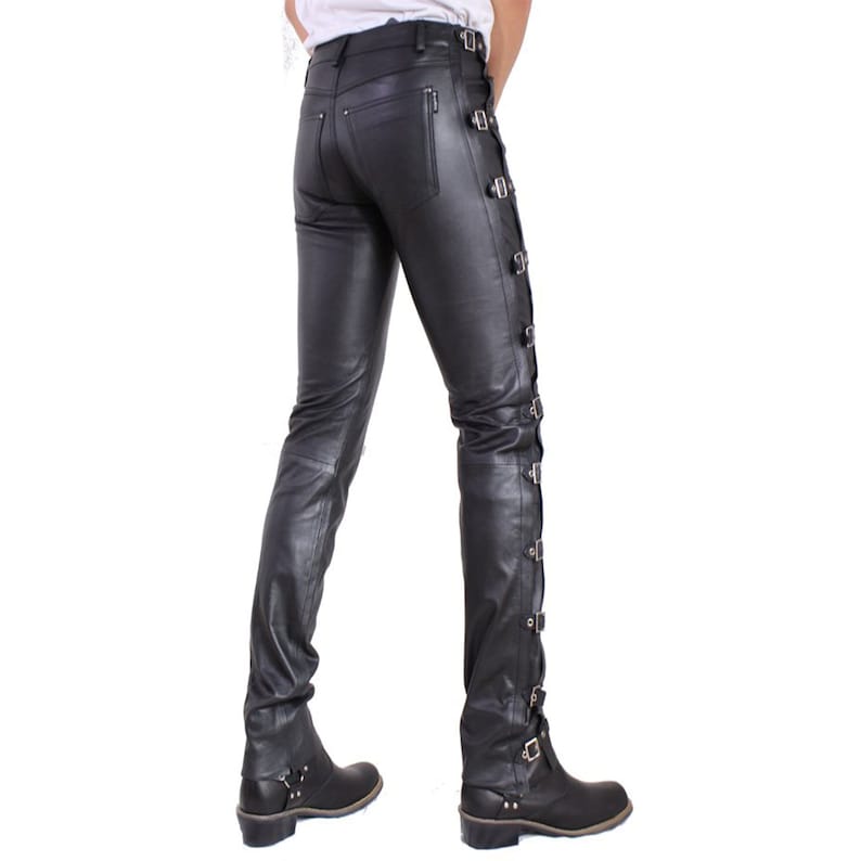 Men's Leather Pants Buckle Pants for Men Party Pants Etsy Australia