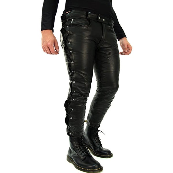 Vintage Lace Up Leather Pants (L)