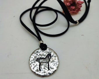 Silver pendant, horse pendant, unique design, equine design, zamak pendant, gift for her, birthday gift