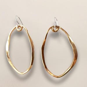 Statement Gold Dangle Earrings: Irregular Modern Jewelry