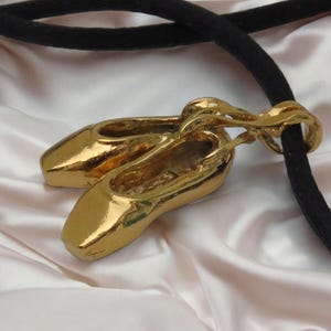 Pointe Shoe Pendant: Gold Ballet Slippers Necklace, Gift for Ballerina