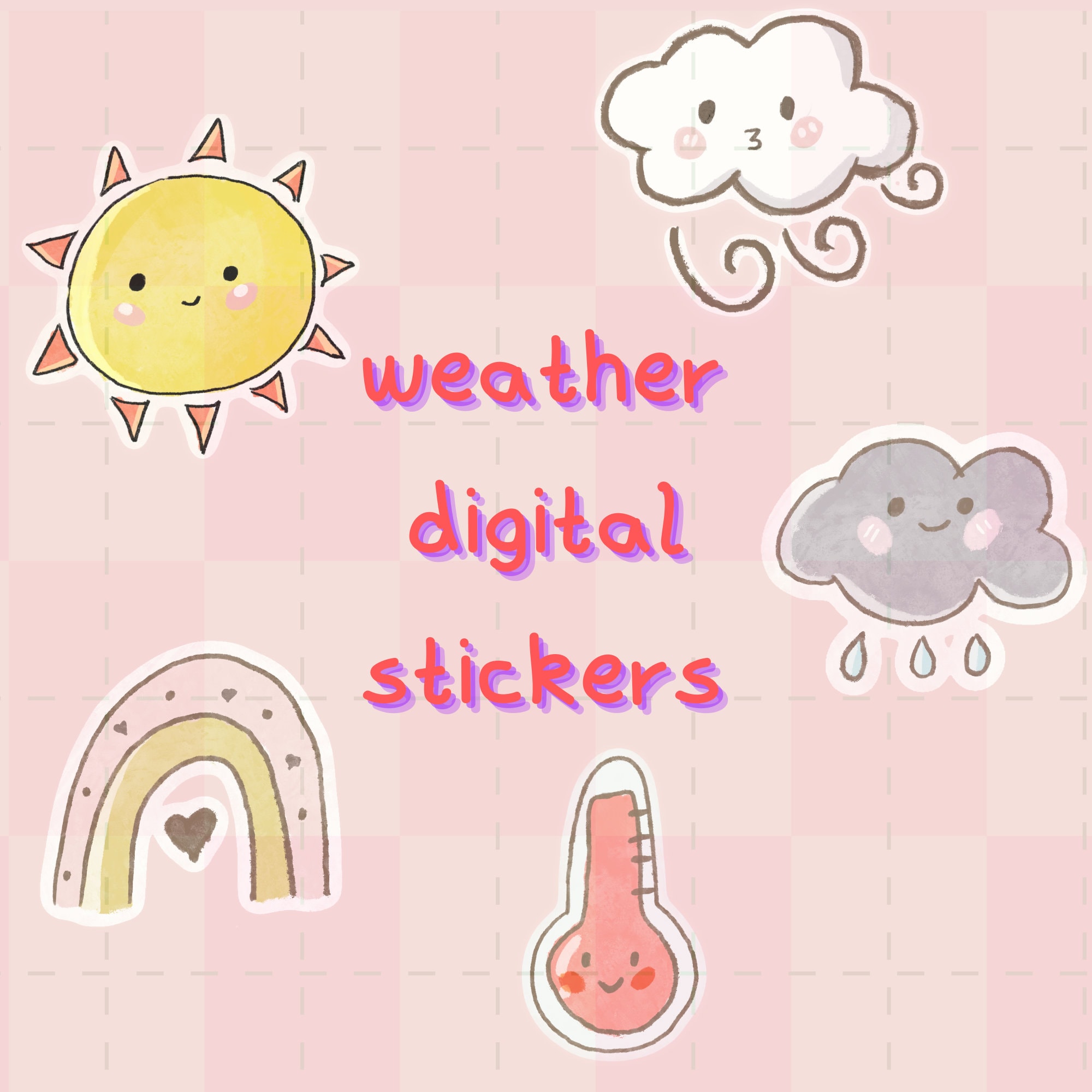 Digital Weather Stickers for Planner Etsy