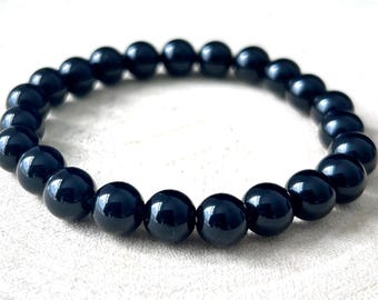 Black Obsidian Protective Stone Bracelet Round Beads Gemstone Healing Stone 4/6/8mm