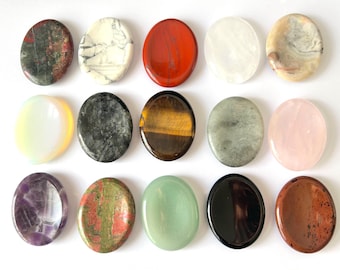 Natural Gemstone Thumb Worry Stone Palm Stone Anxiety Calming Stress Relieving