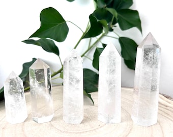 Clear Quartz Tower Natural Gemstone Point Wand Crafting Stone Calming Stone