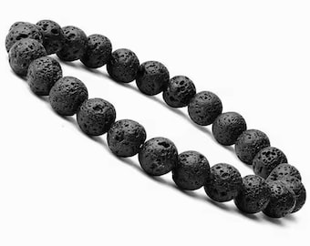 Natural Lava Rock Stone Healing Stone Diffuser Bead Bracelet Calming 4/6/8mm