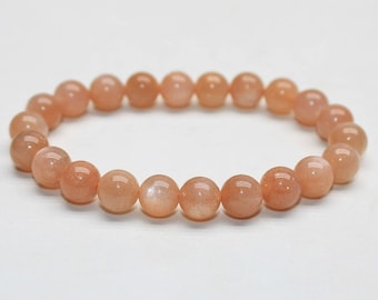 UK SELLER! Real Sunstone CalmingStone Bracelet Round Beads Gemstone Healing Stone 8mm