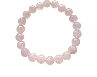 UK SELLER! Natural Rose Quartz Bracelet Round Beads Gemstone Calming Healing Stone 4/6/8mm
