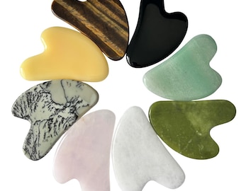 Natural Gemstone Gua Sha Facial Massage Relax Body Scraping Tool 5x8cm