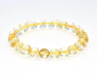 Natural Citrine CrystalStone Bracelet Round Beads Gemstone Healing Energy Stone 4/6/8mm