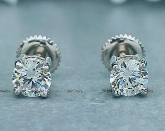 4 Prongs Round Solitaire Stud Earrings / 5MM each Round Studs Earrings / Everyday Earrings / Bridal Earrings / 925 Sterling Silver Earrings