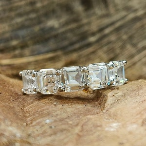 Asscher Cut Diamonique Ring Etsy UK