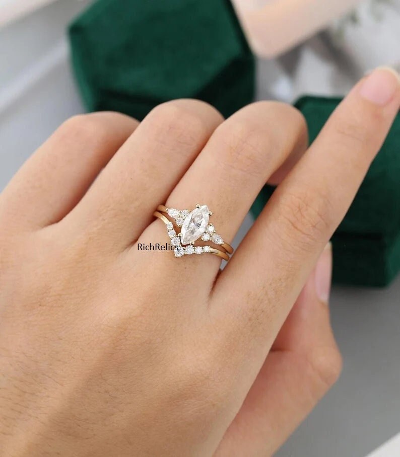 Marquise cut wedding sets clearance