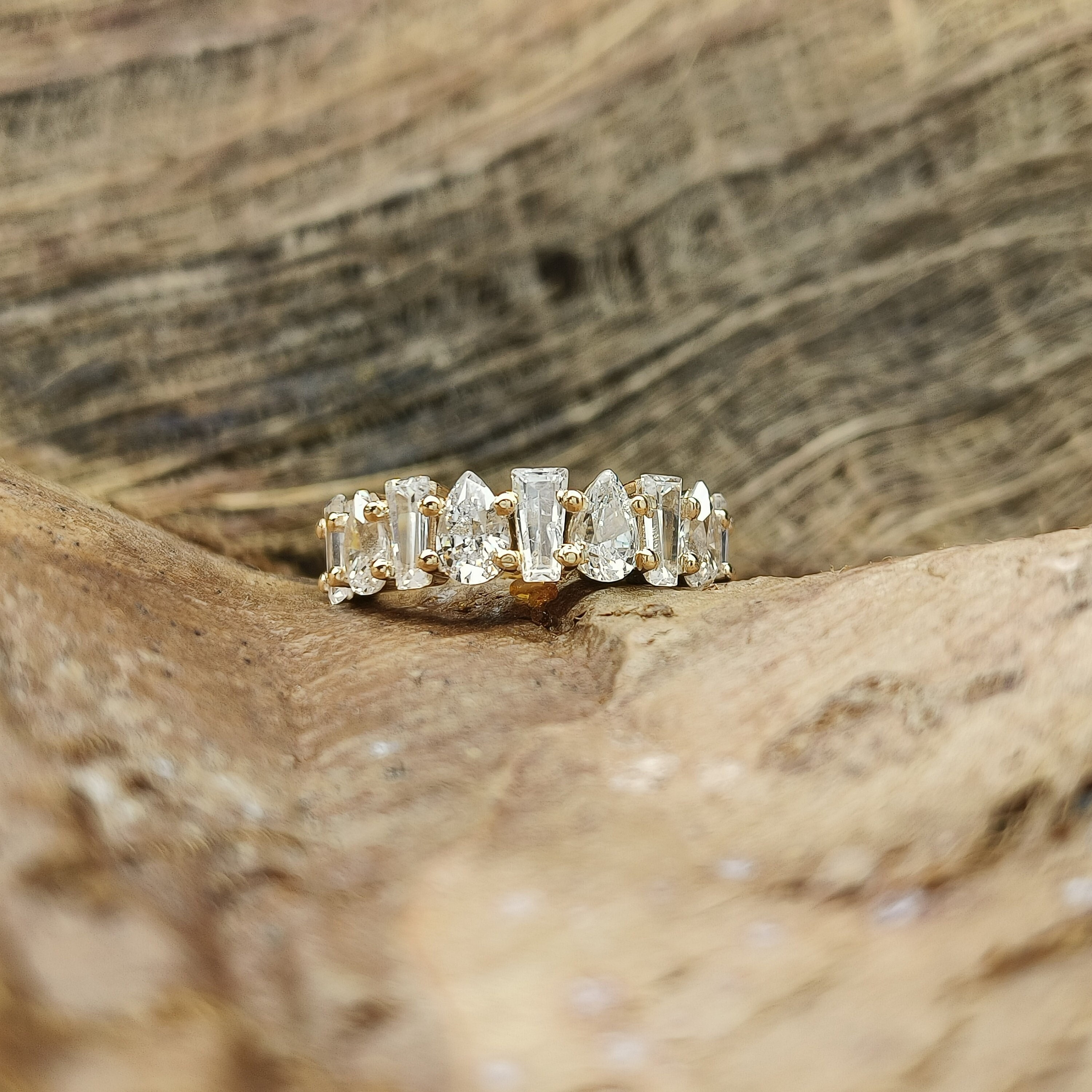 Diamond Look Rings Cubic Zirconia Wedding Band For Women Sterling Silver Cubic Zirconia ...