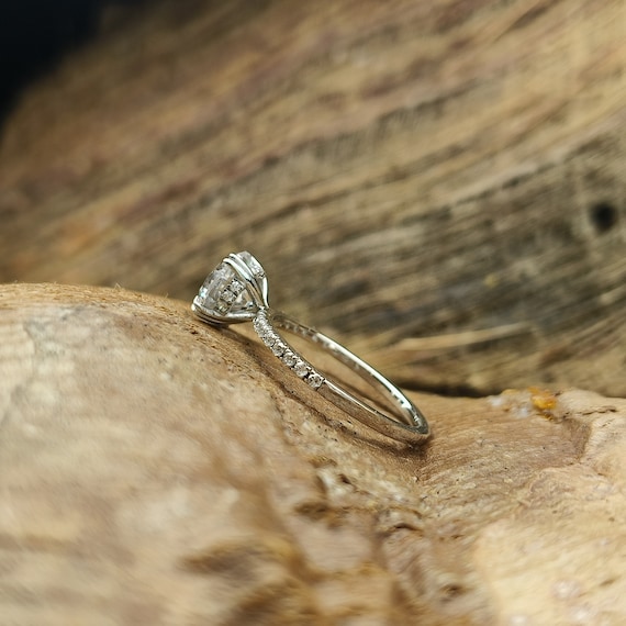 2Ct Taglio Princess Solitario Diamanti Finti Fidanzamento Anello Bianco