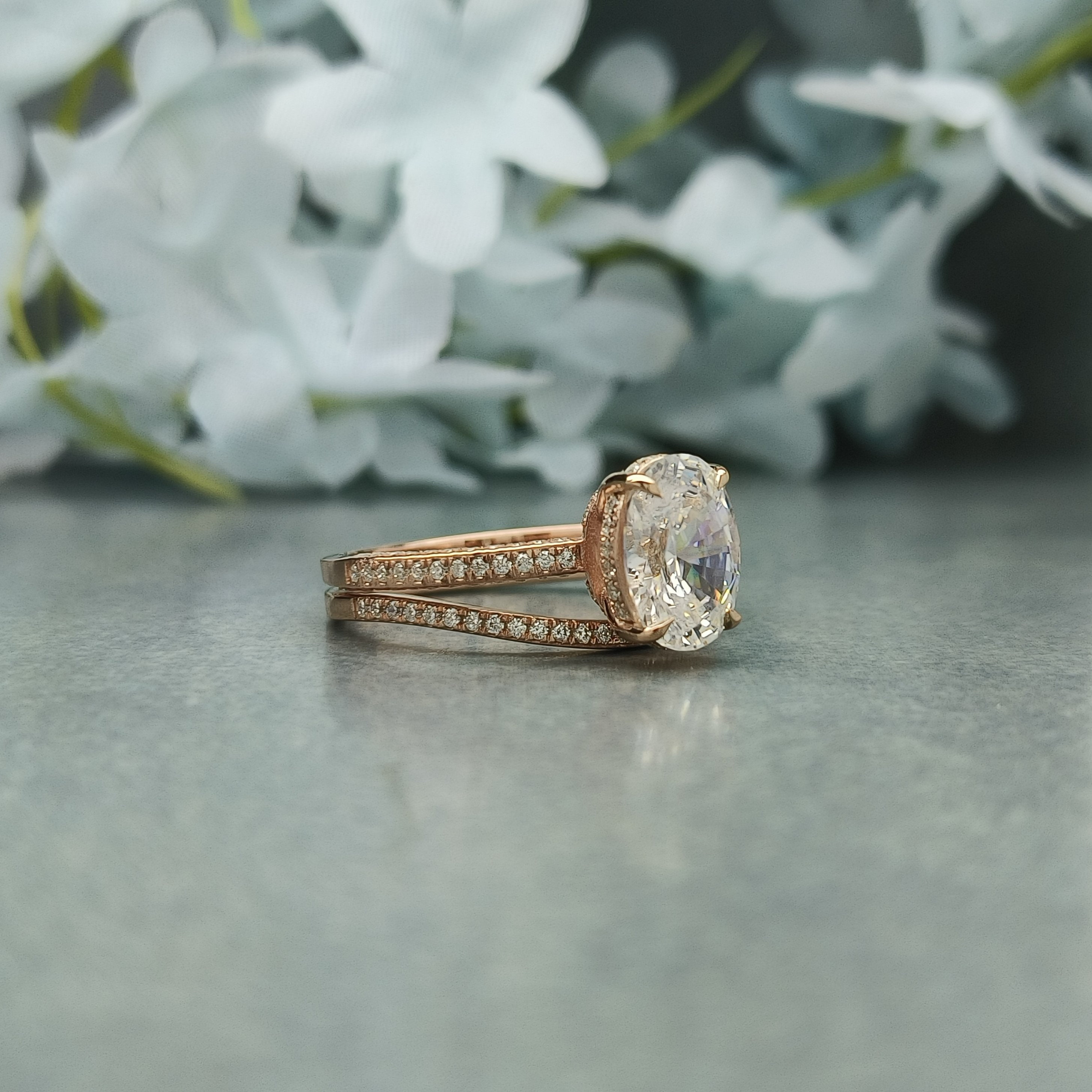 Fede Nuziale In Zircone: Anello In Oro Massiccio E Argento Sterling Con