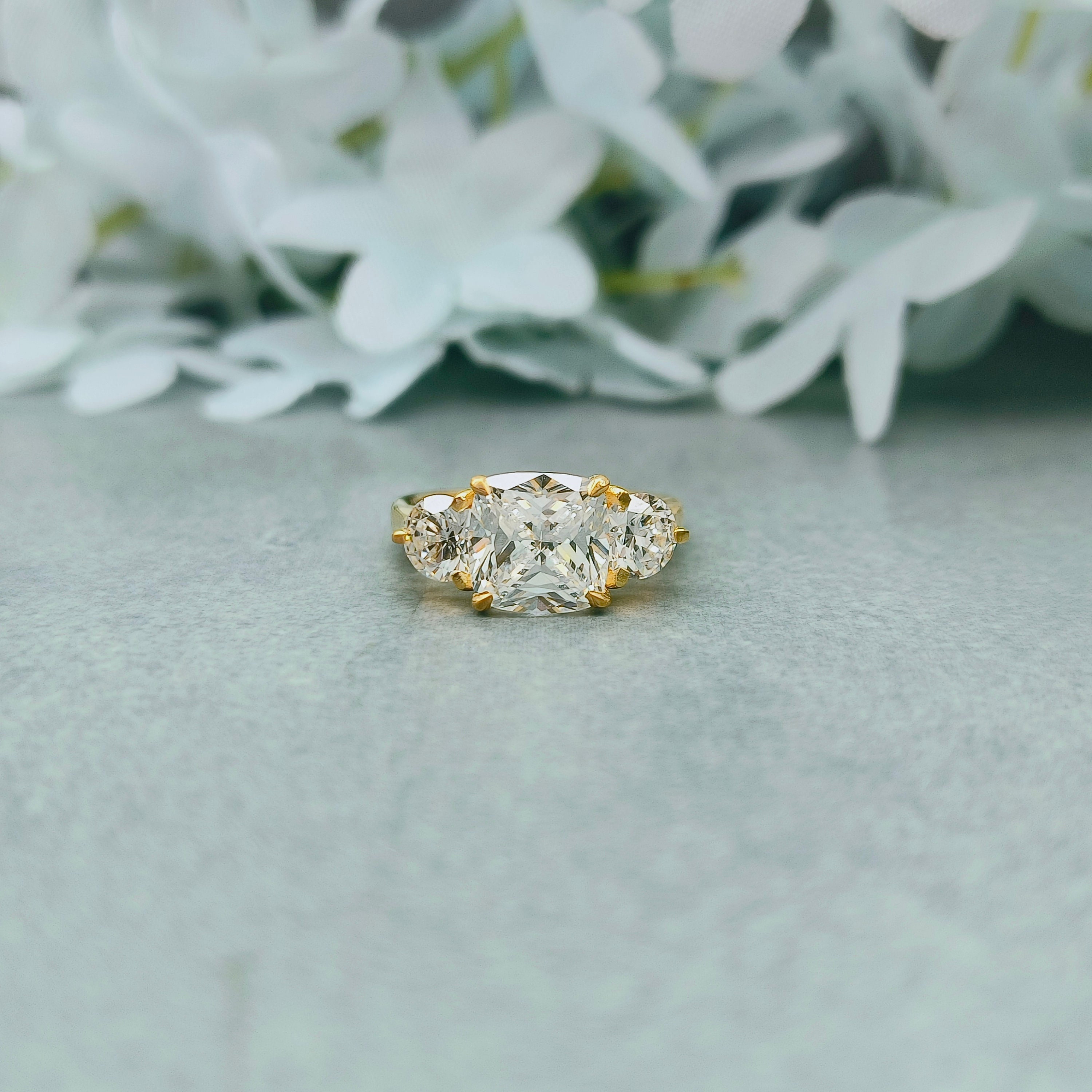 Cushion cut cz ring clearance