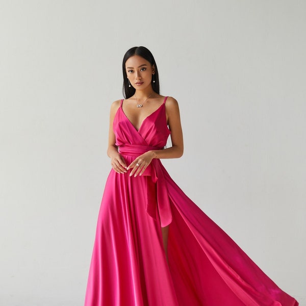 Pink Floor Length Dress Etsy