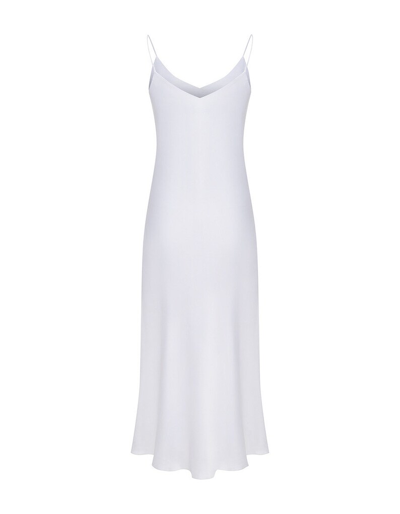 White Silk Maxi Slip Dress Bridesmaid Dress Satin Maxi Slip - Etsy