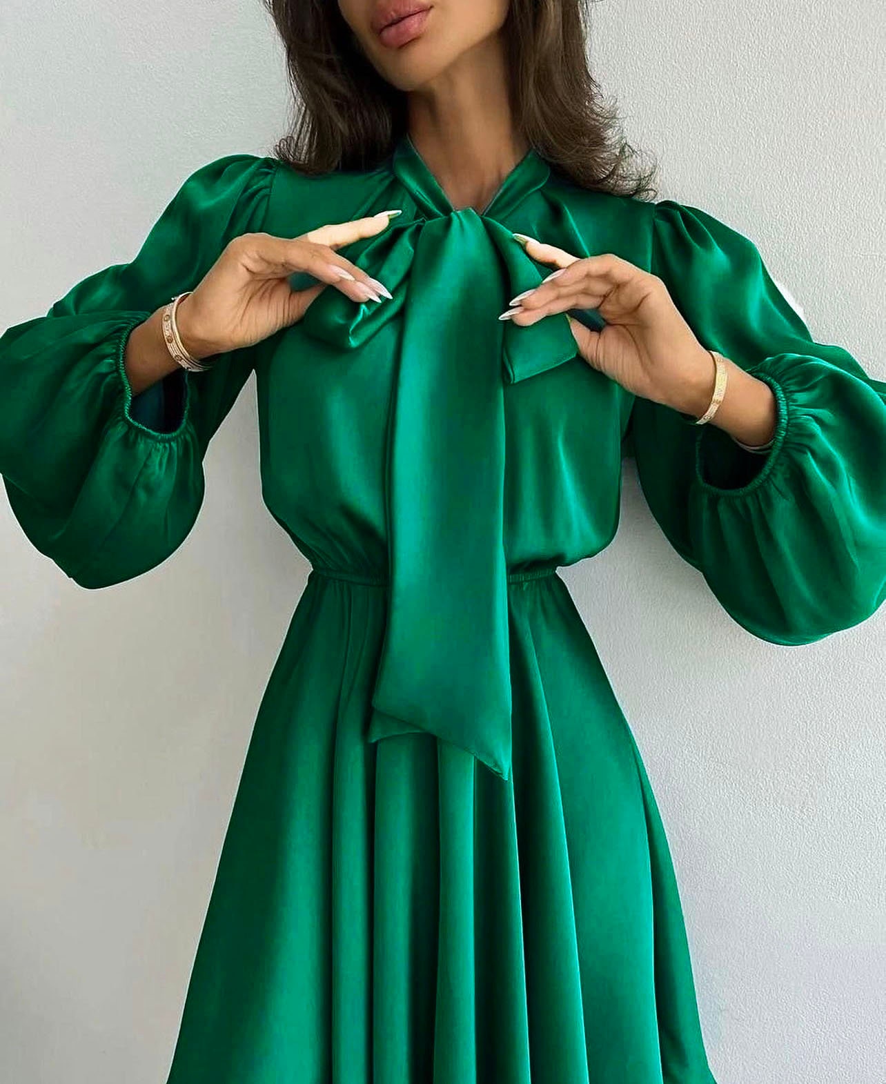 Jade green silk clearance dress