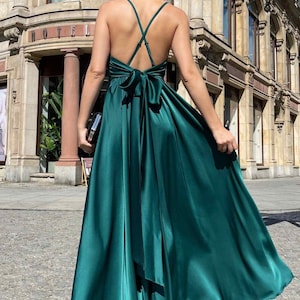 Fabulous Ruched Satin Silky Homecoming Prom Dress With Slit – sunifty