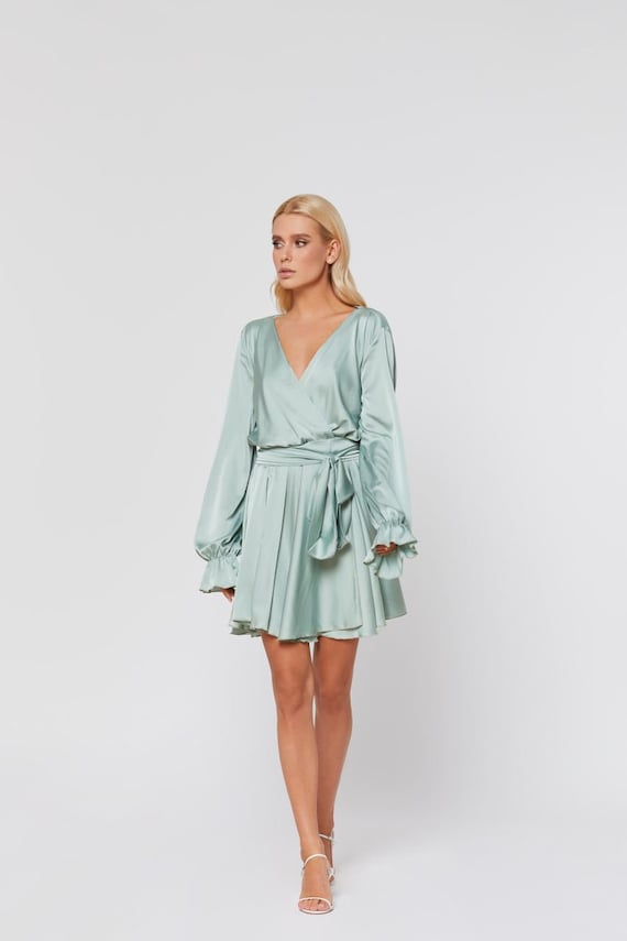 Mint green cocktail sales dress for wedding