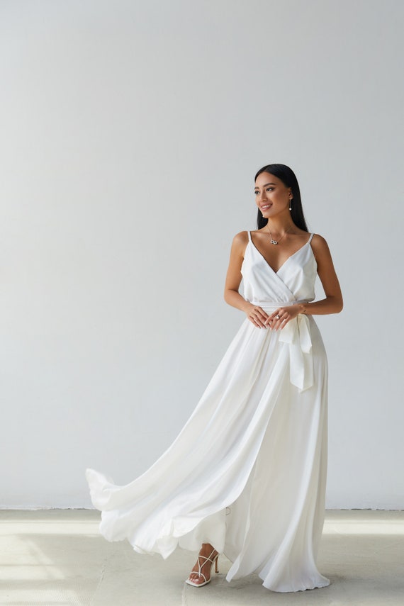 Elegant Two Piece White Beach Weddind Dress · Sugerdress · Online Store  Powered by Storenvy