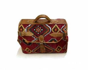 Handmade Moroccan Kilim Weekender Bag
