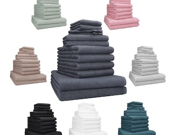 Betz 12 tlg. Handtuch Set BERLIN 100% Baumwolle  Liegetücher,  Handtücher,  Gästetücher,  Seiftücher und  Waschhandschuhe