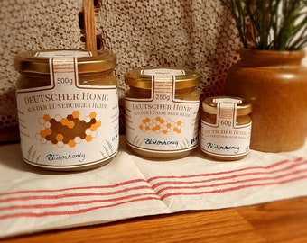Honey from the Lüneburg Heath, beekeeping, raw honey, ecological, natural, pure, unadulterated, blossom honey, beekeeping, honey, handmade, organic