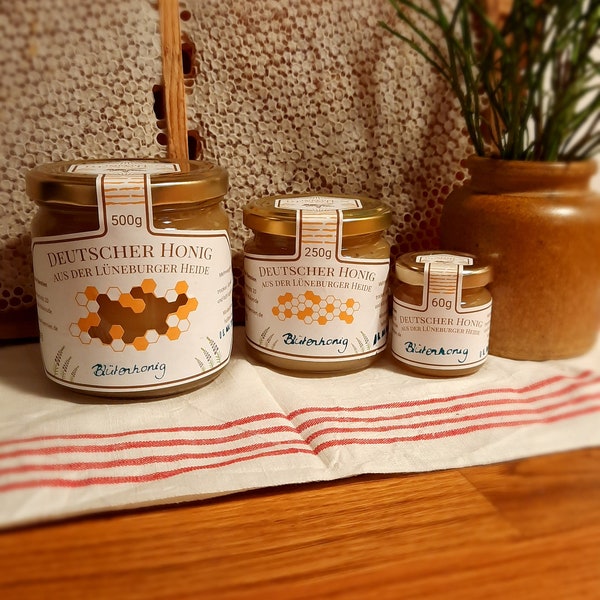 Honig aus der Lüneburger Heide, Imkerei, Rohhonig, ökologisch, naturbelassen, rein, unverfälscht, Blütenhonig,beekeeping, honey,handmade,bio