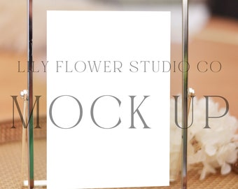 5x7 Frame Mockup | Gold Frame Wedding Sign Mock Up | Silver Photo Frame Photoshop Mock Up | Modern Minimalist | Boho Mockup | Invite Mockup