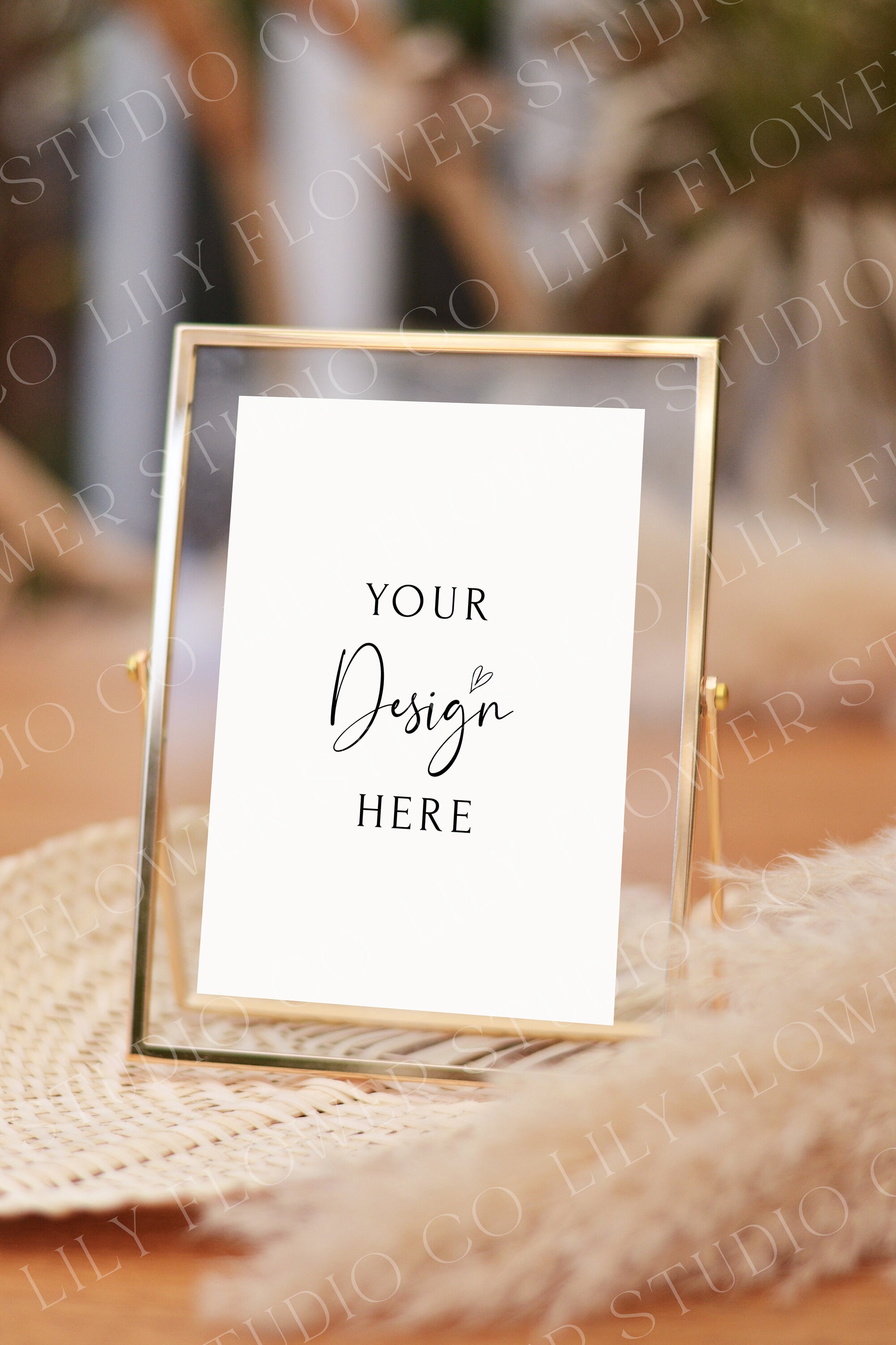 5x7 Frame Mockup Gold Frame Wedding Sign Mock up Metallic Photo Frame