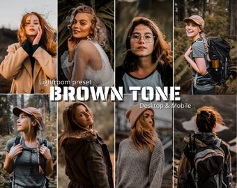 10 Brown Tone Lightroom Preset, Brown sweet, Moody Brown, Photographer for Mobile and Desktop