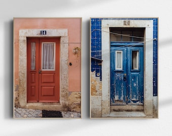 Lisbon Doors Photography Print, Portugal Travel Poster (Digital Download)
